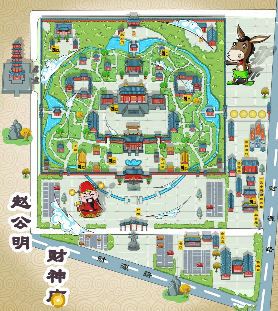 清丰寺庙类手绘地图